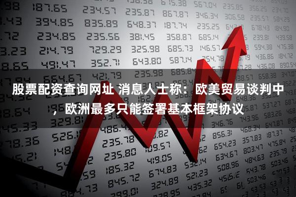 股票配资查询网址 消息人士称：欧美贸易谈判中，欧洲最多只能签署基本框架协议